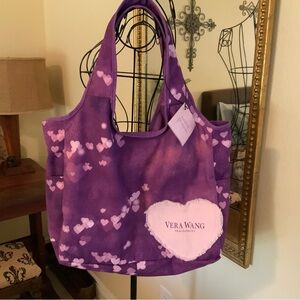 Vera Wang Purple Heart Tote Bag